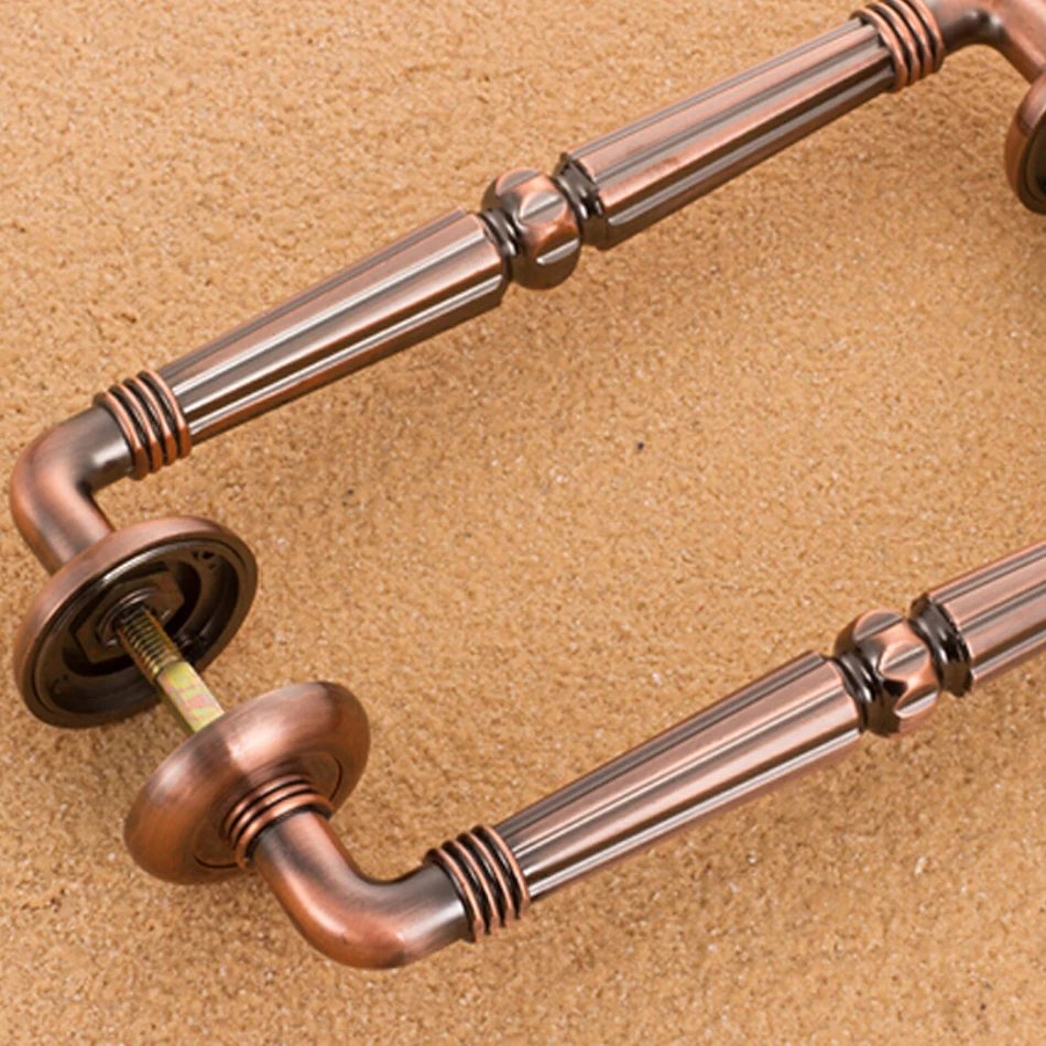 Image 2pcs 310mm Red Bronze Furniture Big Handle Door Knocker Decorative Porta Joia Drawer Pulls Thicken Handles Knobs wholesale