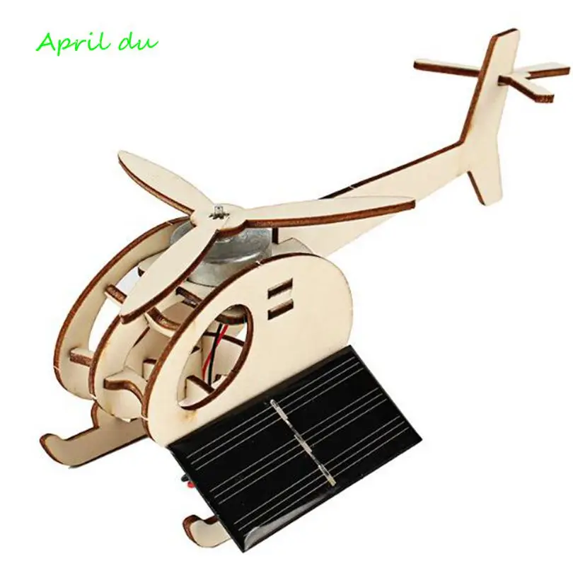 

April Du Children Creative Kid Scientific Toys DIY Mini solar aircraft production technology invented educational Toy