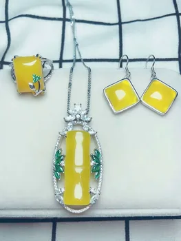 

c24#925 silver inlaid natural chalcedony set!