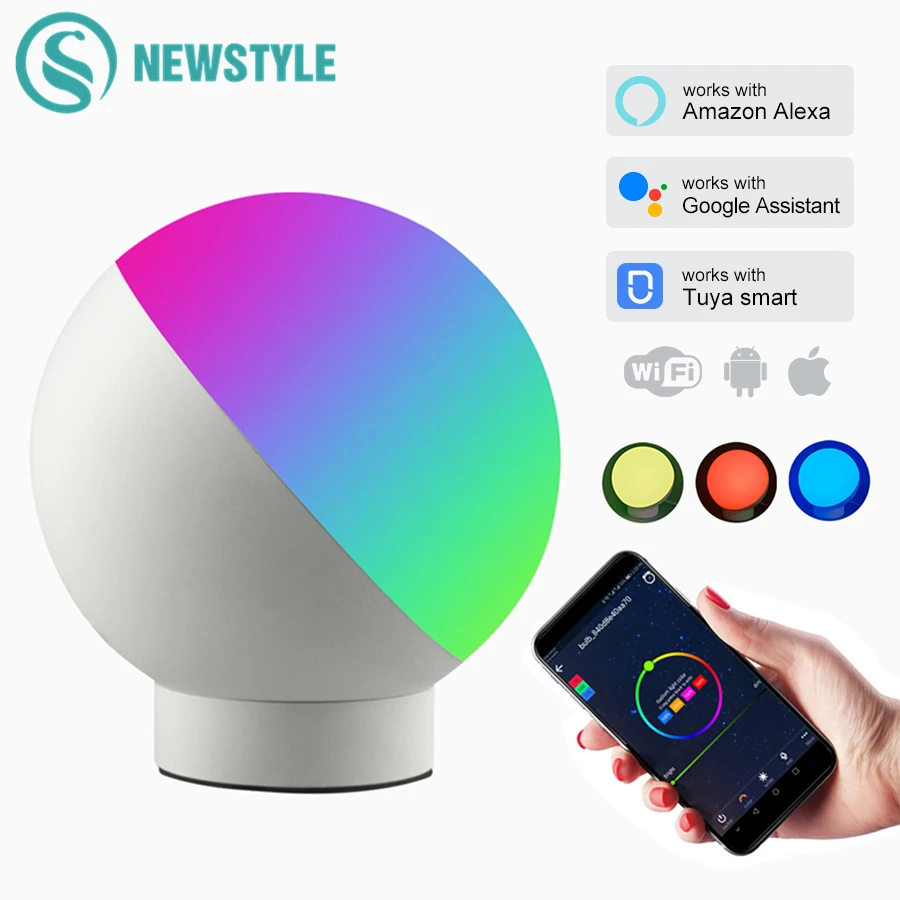 Wifi Smart Table Lamp Rgbw 7w Dimmable Control Timer Switch Alexa Google Home Voice Control Led
