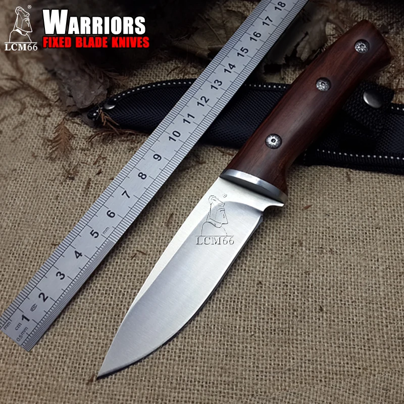 LCM66 صيد مستقيم سكين التكتيكية سكاكين knifefixed والصلب رئيس + الصلبة الخشب مقبض بقاء سكين ، التخييم الانقاذ سكين أدوات