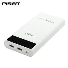 Pisen 20000 мАч ЖК-Электрический базы данных 18650 POWERBANK двумя портами USB 2A быстрое зарядное устройство Внешний Powerbank зарядное устройство для телефона