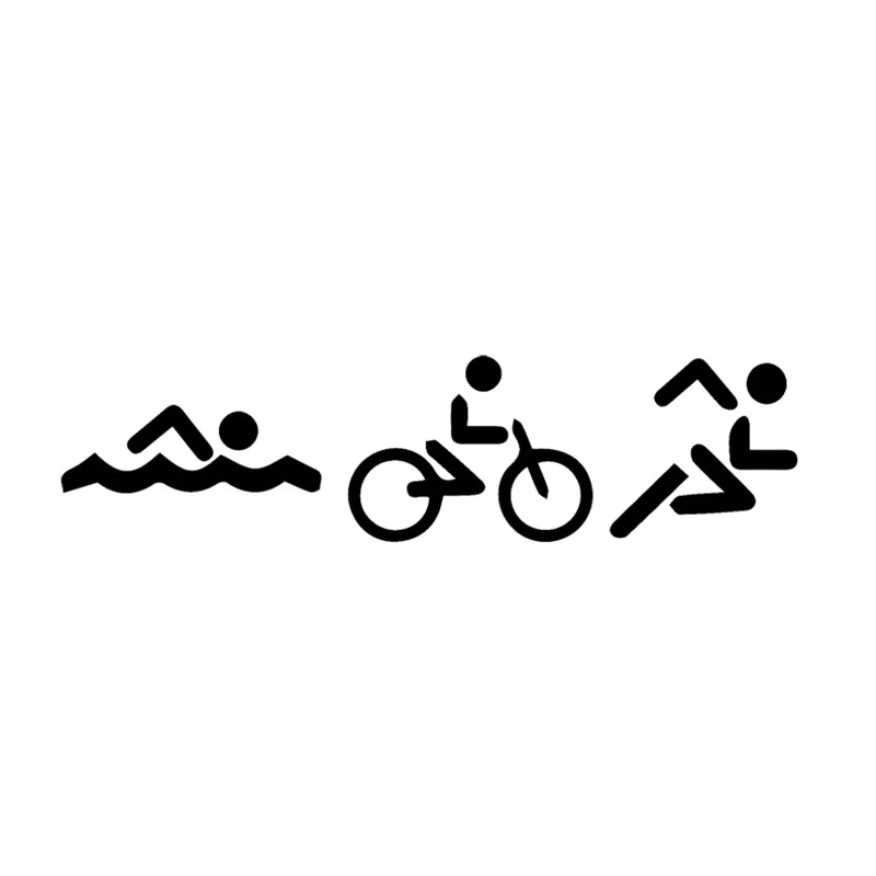 17.9*4.5CM Interesting Triathlon Swim Bike Run Car Stickers Personalized Custom Vinyl Decals Sticker On For Ford Audi BMW | Автомобили и