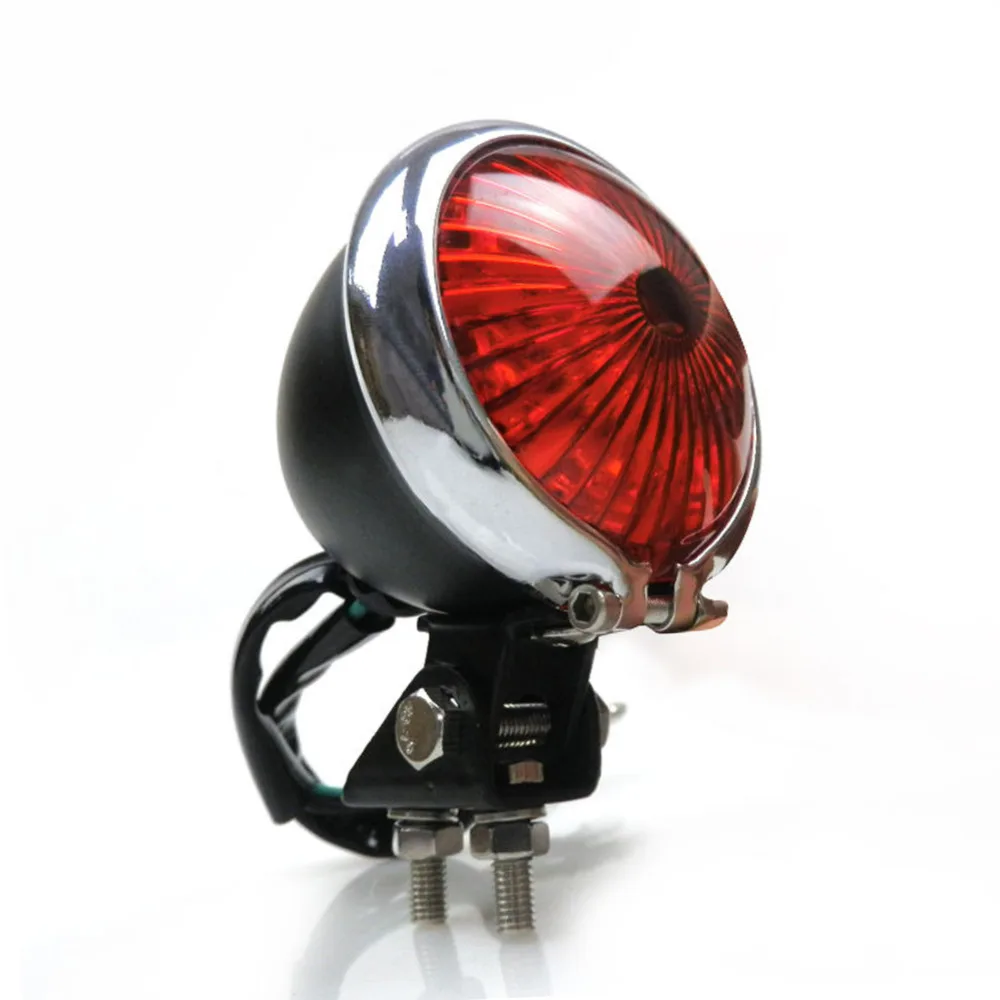 Красный 12 В светодиодный черный Регулируемый Стоп задний светильник для мотоциклов задний тормозной фонарь задний светильник для Кафе Racer Chopper Bobber на заказ