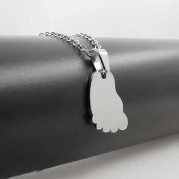 

316L Stainless Steel Foot Shape Necklace Pendant High Polished DIY Logo Jewelry For Men & Women