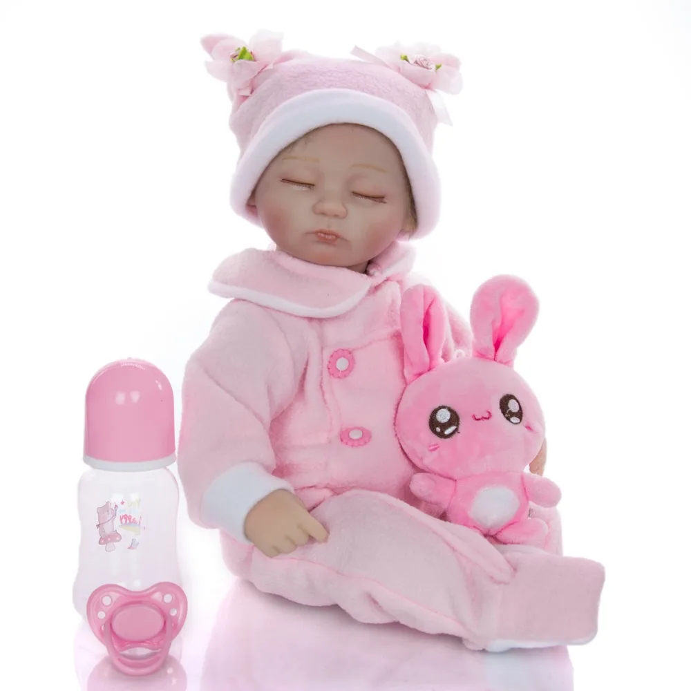 Новый стиль 17 дюймов куклы Reborn Младенцы Реалистичная игрушка "Спящий Новорожденный ребенок" Реалистичная ручная работа закрытые глаза