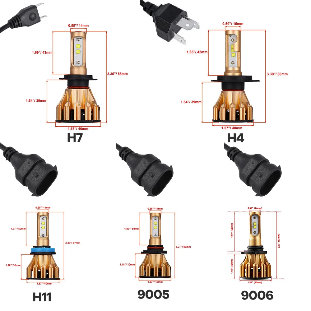 Auxmart H4 hi/lo луч H7 H11 светодиодный Healight лампы 9005 HB3 9006 HB4 светодиодный светильник Авто 70 W 8000lm 6500 K фары комплект светодиодный свет автомобиля