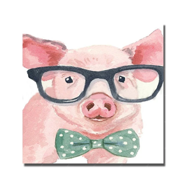 High Quality Wall Art Home Decor Pictures Modern Gles Pig Oil High Quality Wall Art Home Decor Pictures Modern Gles Pig Oil Painting On Canvas