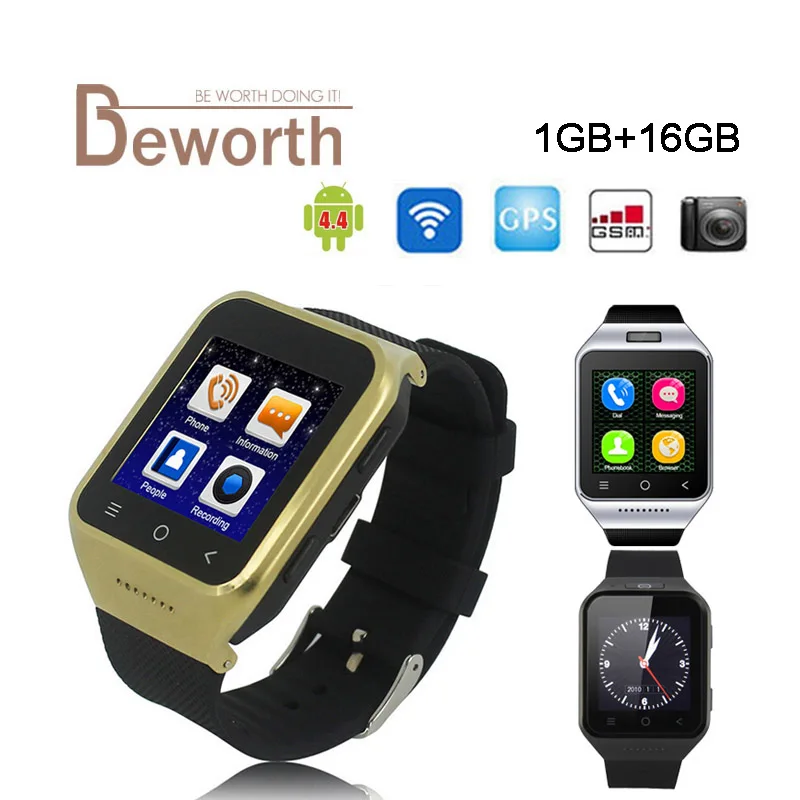 

ZGPAX S8 Android 4.4 Smart Watch Phone GPS MTK6580 1GB 16GB Dual Core 2.0MP Cam SIM 3G WiFi Bluetooth 4.0 WCDMA GSM Smartwatch