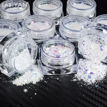 12 коробок для дизайна ногтей, блестящая пудра с пайетками, AB, хамелеон, шестигранные хлопья, украшение для маникюра, УФ Гель-лак, 3D наконечники, инструмент для самостоятельного изготовления