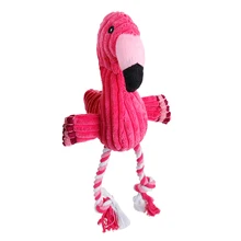 

Dog Toys Lovely Durable Pet Puppy Chew Toys Plush Cartoon Animals Flamingo Fleece Shaped Bite Toy Bird Shaped Squeaky Toys