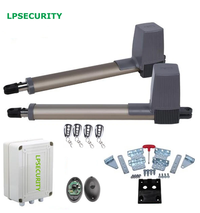 LPSECURITY 300 кг двойной 24vdc распашной механизм моторчик (фотоэлемент лампа клавиатура