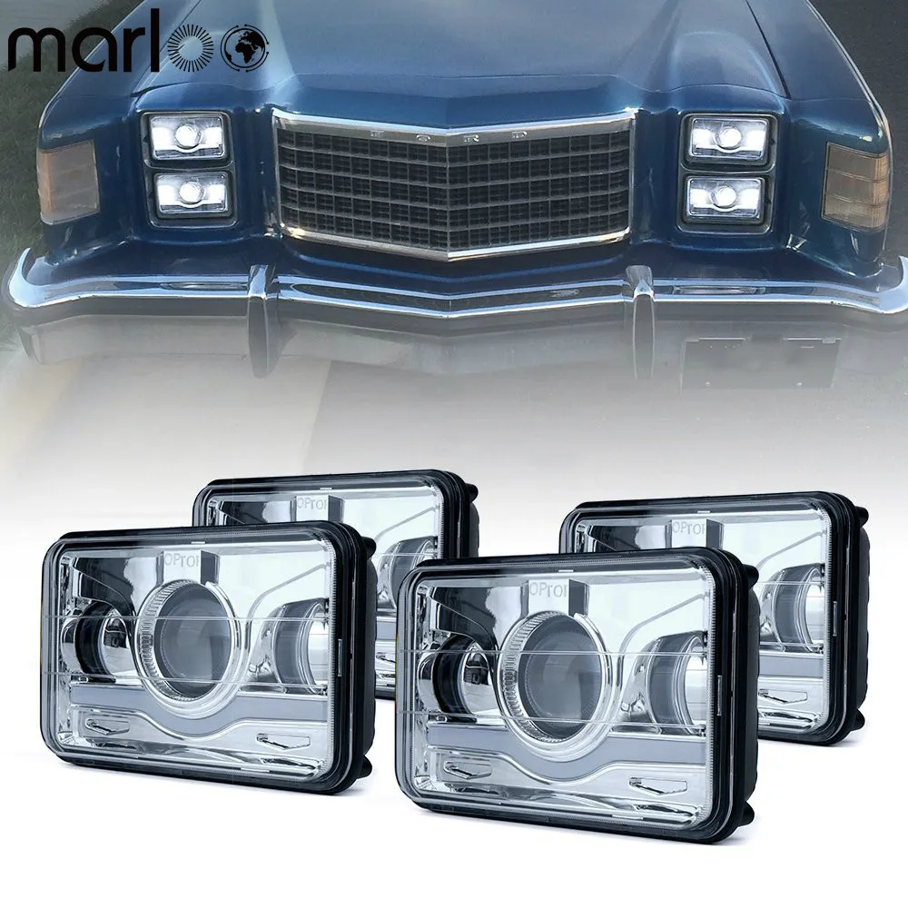 

4 шт. прямоугольные светодиодные фары Marloo 4x6, морские светодиодные фары, фары для кВт Kenworth T600 W900 T800, для грузовиков, для Chevy S10 379