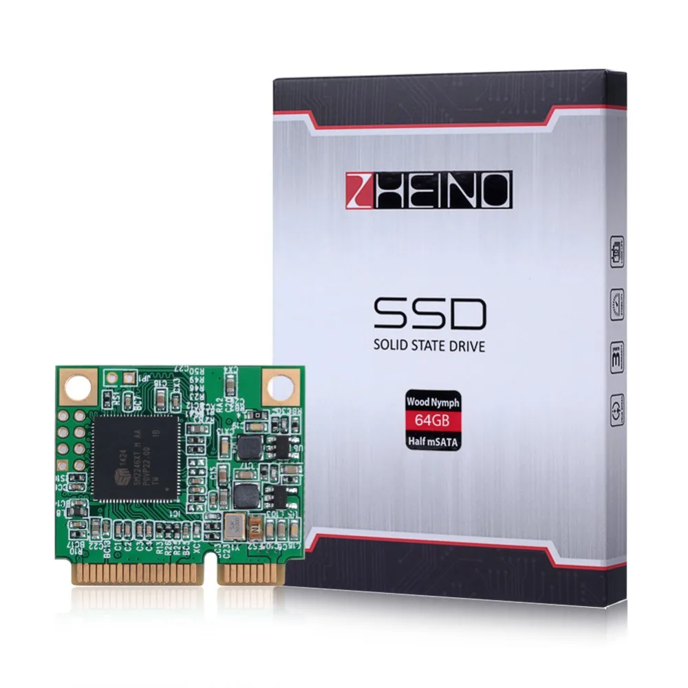 ФОТО 3 year warranty Zheino SATA III SSD mSATA Half Size 64GB mini PCIe  Solid State Drives Free Shipping
