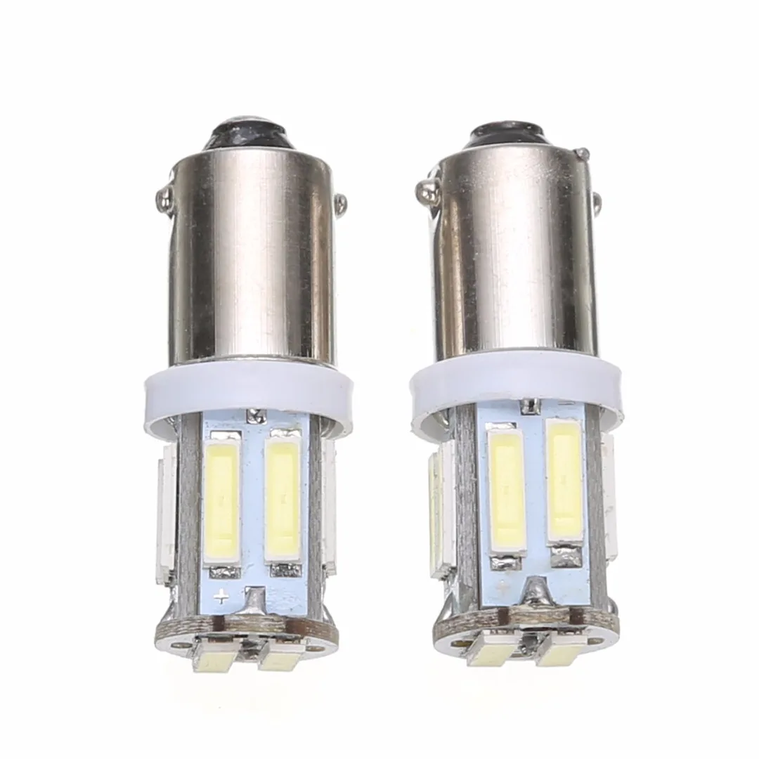 2PCS 1156 Car Turn Signal Light BA9S 7020 10 SMD LED DC 12V 1W White 6000K Lamp High Power Car Side Light Bulb