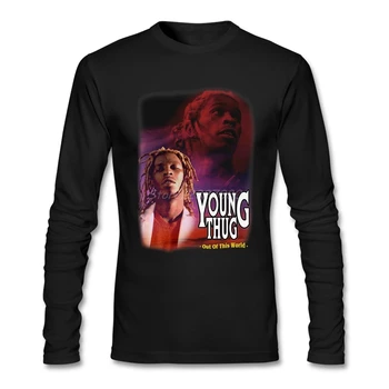 

Young Thug Retro T Shirt Cotton Crewneck Long Sleeve Custom Brand Clothing Fashion Homme Guy Tee Shirts Homme