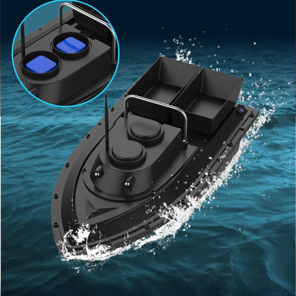 PDDHKK 500 м дистанционное управление дистанция RC лодка для доставки прикорма и оснастки быстрая скорость рыболокатор лодка двойной склад и ночное видение свет