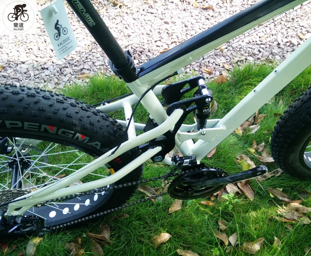 Discount Kalosse 26*4.0 inch snow bike Full suspension fat bicycle mountain bike 21/24/27/30 speed 26er Hydraulic brakes 16 Discount Kalosse 26*4.0 inch snow bike Full suspension fat bicycle mountain bike 21/24/27/30 speed 26er Hydraulic brakes 16
