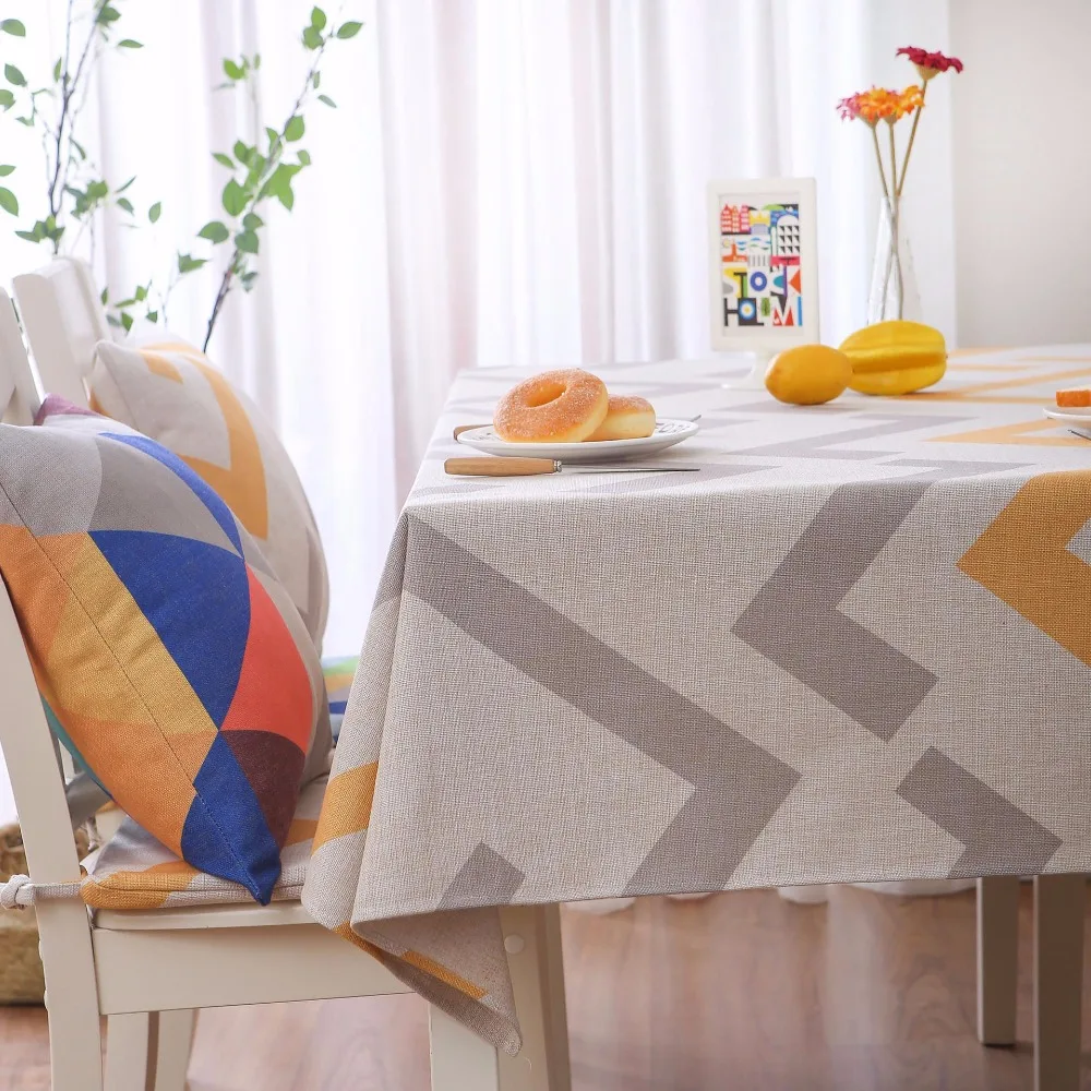 Нордическая скатерть с геометрическим принтом Декоративная скатерть из хлопка и льна скатерть на обеденный стол крышка для кухни дома