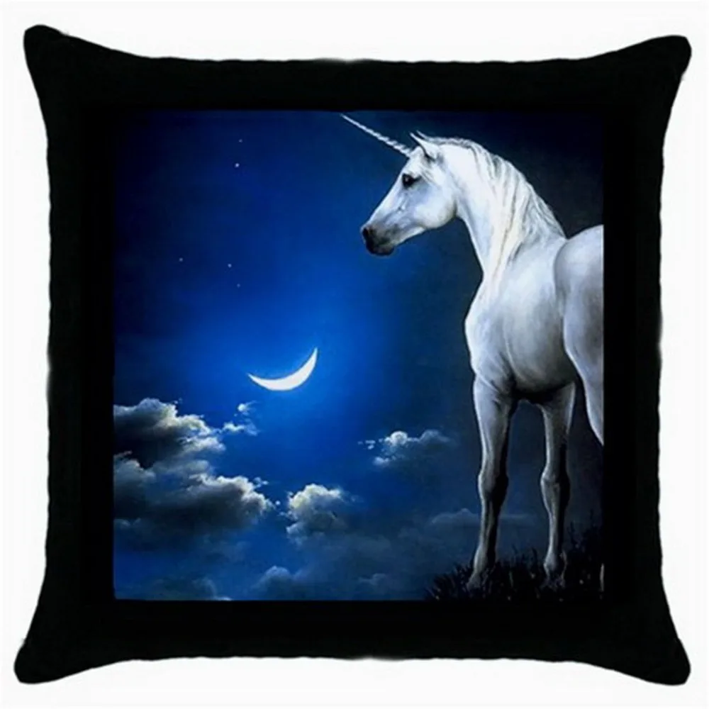 Black Unicorn Throw Pillows Case Unicorn Cushion Cover Decorative