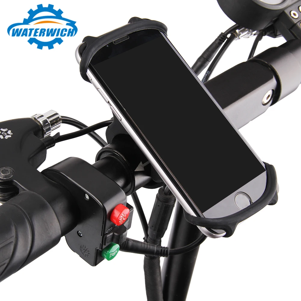 

WATERWICh Universal Bicycle Phone Holder For iPhone Samsung Motorcycle Silicone Handlebar Clip Stand GPS Bracket For Huawei
