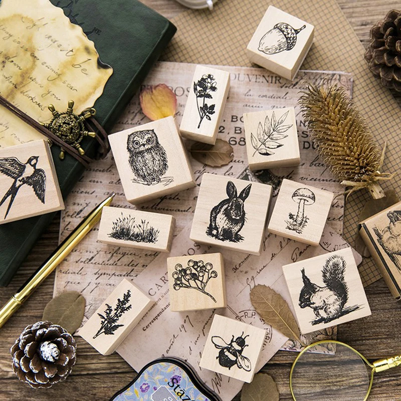 

Forest of the Story Animal Plants Decoration stamp DIY wooden rubber stamps for scrapbooking stationery craft standard stamp