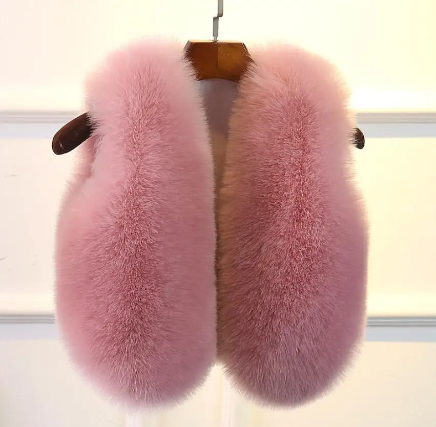 

fashion 2018 Kids Faux Fox Fur Vest for Girls Thicken Coats Winter Warm Children Sleeveless Jacket Children Outerwear Clothing
