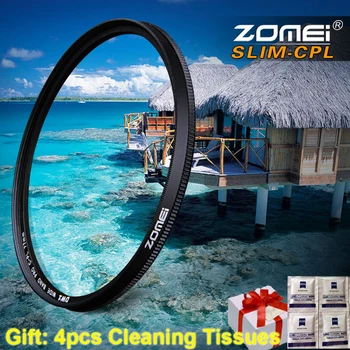 

Zomei 49/52/55/58/62/67/72/77/82/86 Ultra Slim CPL Filter Circular Polarizer Filter for Canon Nikon Sony Pentax DSLR Camera Lens