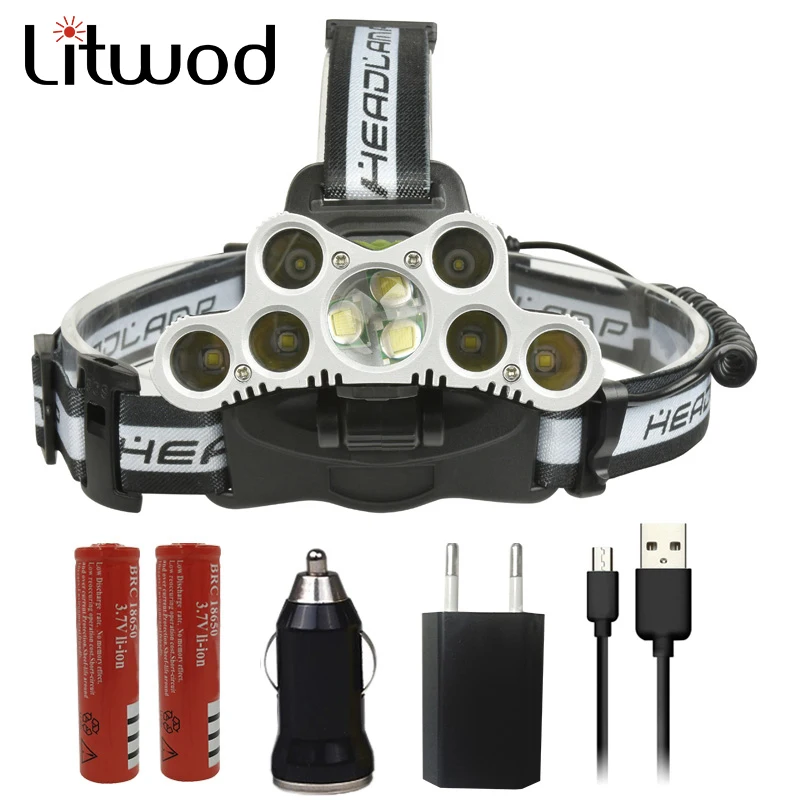 

Litwod MIX high light LED headlight XM-LT6 8000LM LED HeadLamp Flashlight torch 3 style super bright for hunting camping