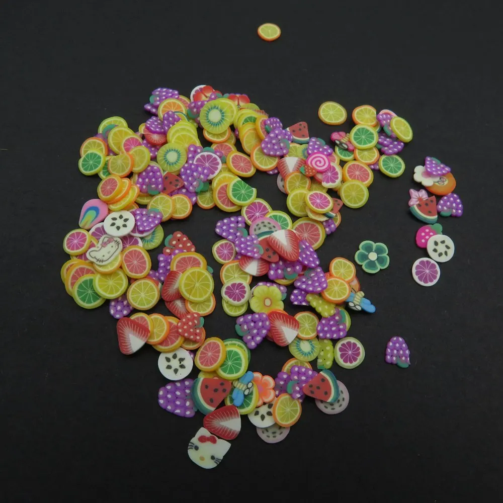 Buy 20g/bag Mixed Fruit Slices 3D 5mm Polymer Clay
