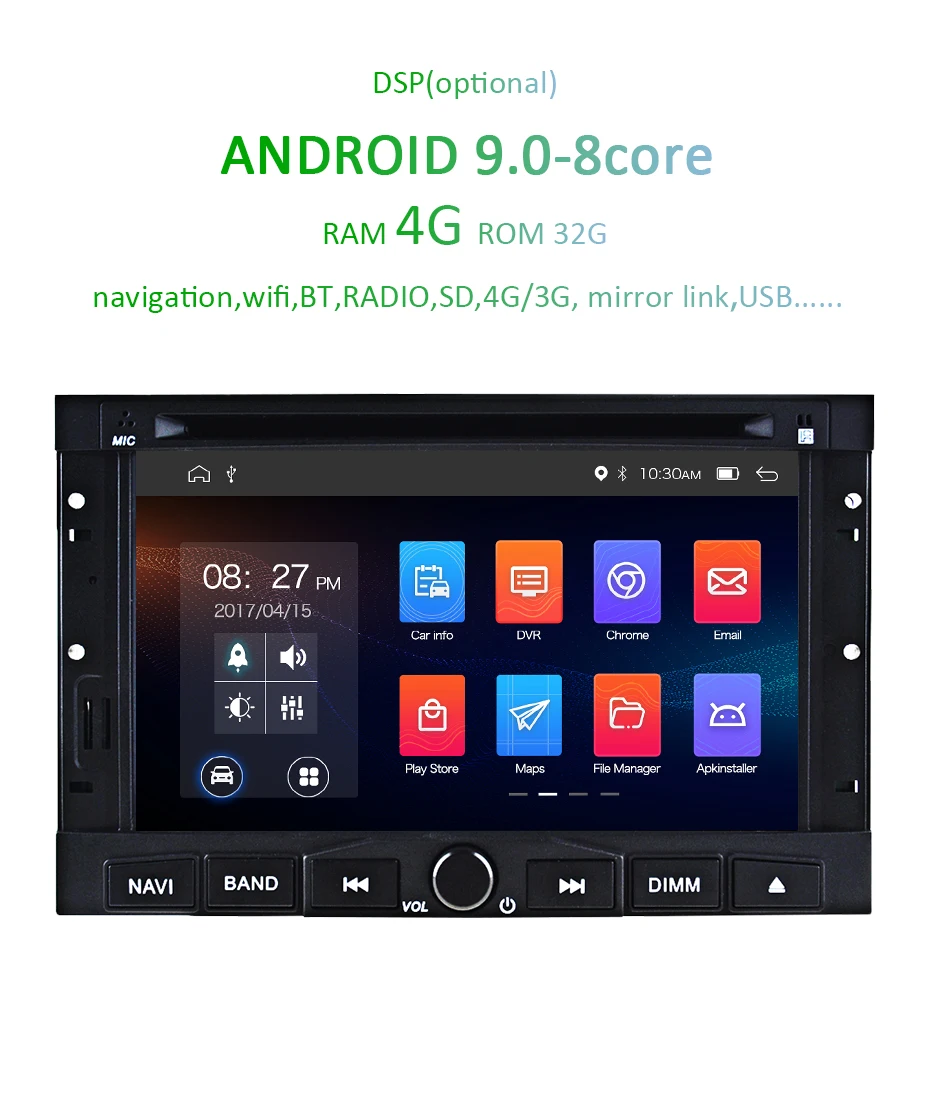 Flash Deal Android 9.0 DSP DVD Player for PEUGEOT 3008 5008 Partner Citroen Berlingo Car GPS Multimedia Stereo Screen Radio AV Output 3