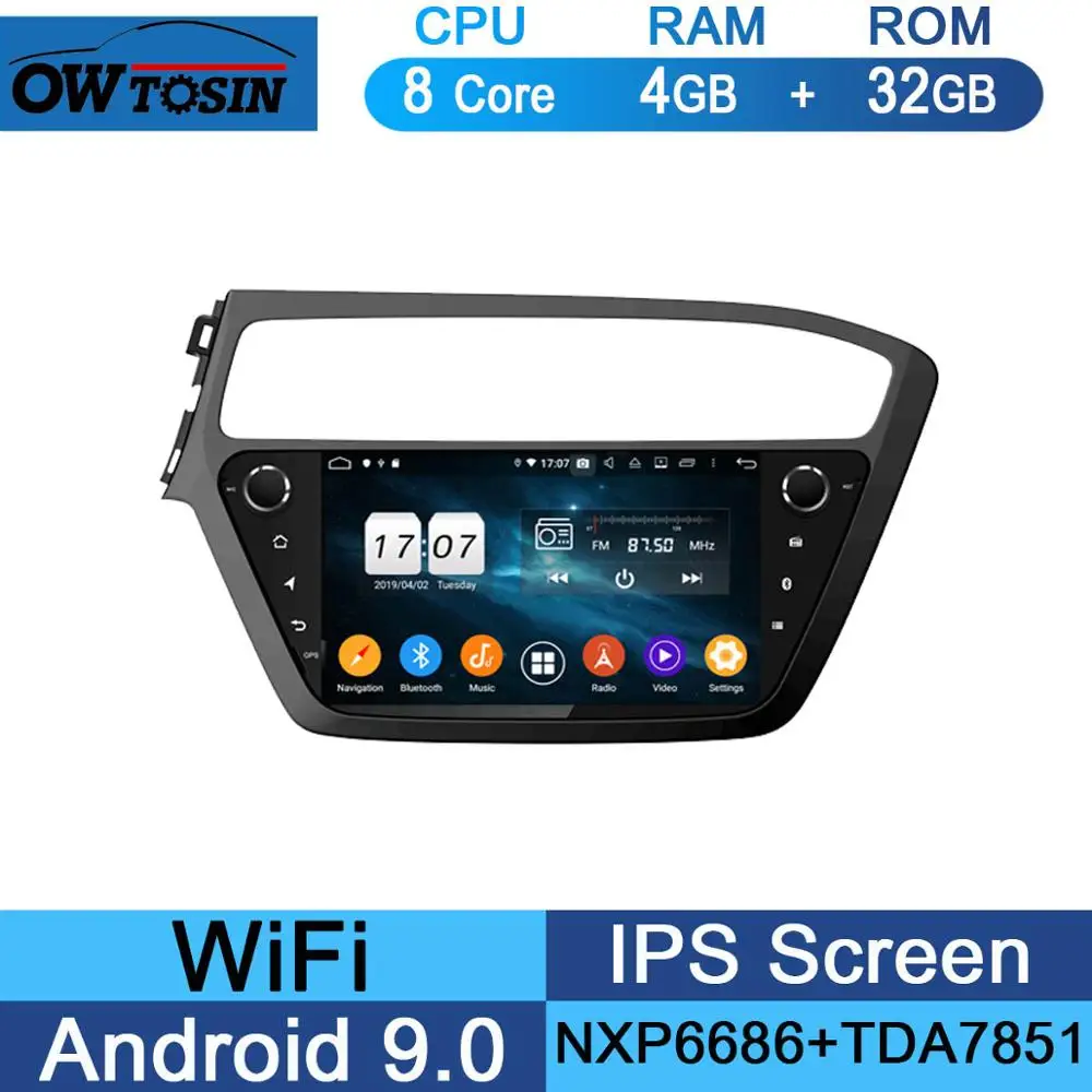 " ips 8Core 4+ 64G Android 9,0 автомобильный мультимедийный плеер для hyundai i20 LHD gps Радио DSP CarPlay Parrot BT - Цвет: 32G