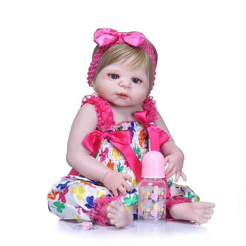 

56CM/22inch 3D Jointed Reborn Doll Soft Vinyl Newborn Baby Lifelike Dolls Playmate M09