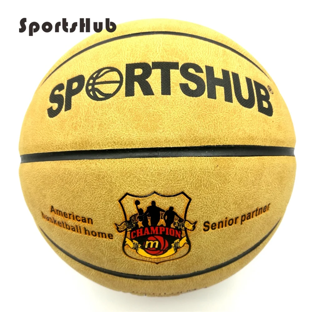 SPORTSHUB Size7 جلد طبيعي داخلي و خارجي المضادة للانزلاق الرياضة كرة السلة الكرة مكافحة الاحتكاك كرة السلة 2-الألوان BGS0001