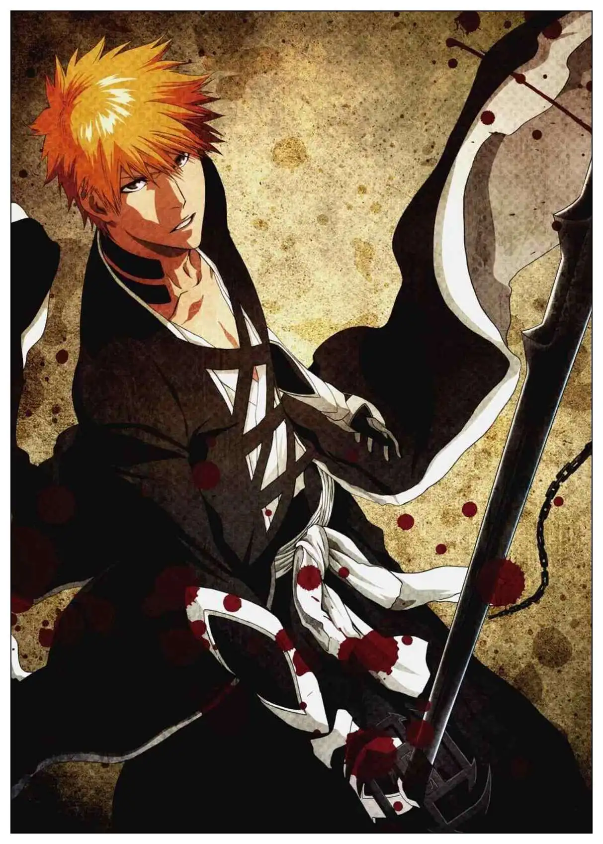 Japanese Bleach Painting Coated Poster White Paper Home Bar Wall with