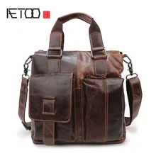 Aetoo Новая мужская кожаная сумка Повседневная Мужская сумка Сумка Голова Кожа модные тенденции пакет