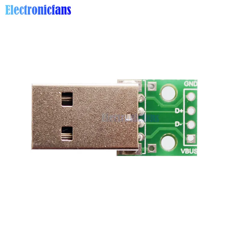 Переходник Micro / Mini USB Type A Male/USB Female для платы PCB 2 54 мм модуль электропитания DIY
