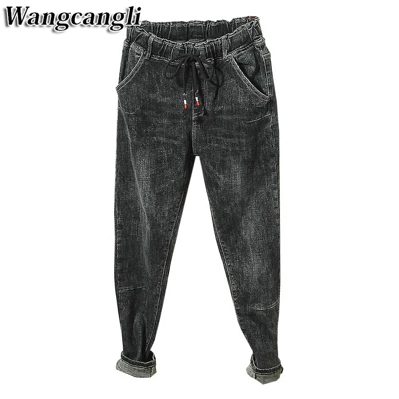 

New jeans for women autumn and winter feet Harlan pants large size women pants cowboy loose casual trousers free shipping