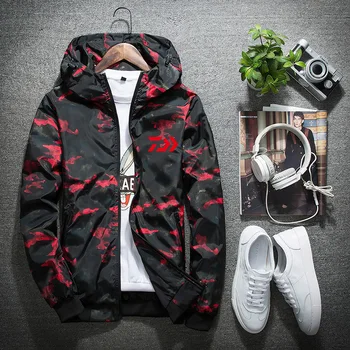 

2018 Daiwa Plus size 4XL Fishing Clothing Male Spring Autumn Mosquito Waterproof Camouflage Fishing Jackets Sunscreen