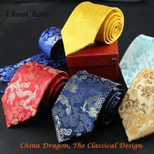 Мужские модные деловые галстуки удача золотой мужской ремень с бляшкой драконом классические галстуки Ретро вечерняя одежда Свадебный галстук талисман Gravatas