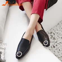 KARINLUNA/модные летние туфли типа мокасин из телячьей кожи женские туфли Повседневные Удобные классические туфли без застежки с квадратным носком женская обувь