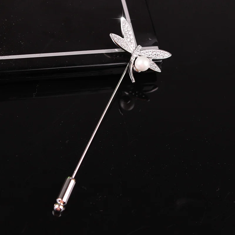 

Fashion Pearl Brooches Pin dragonfly Rhinestone Scarf Clip Crystal Gift For Women