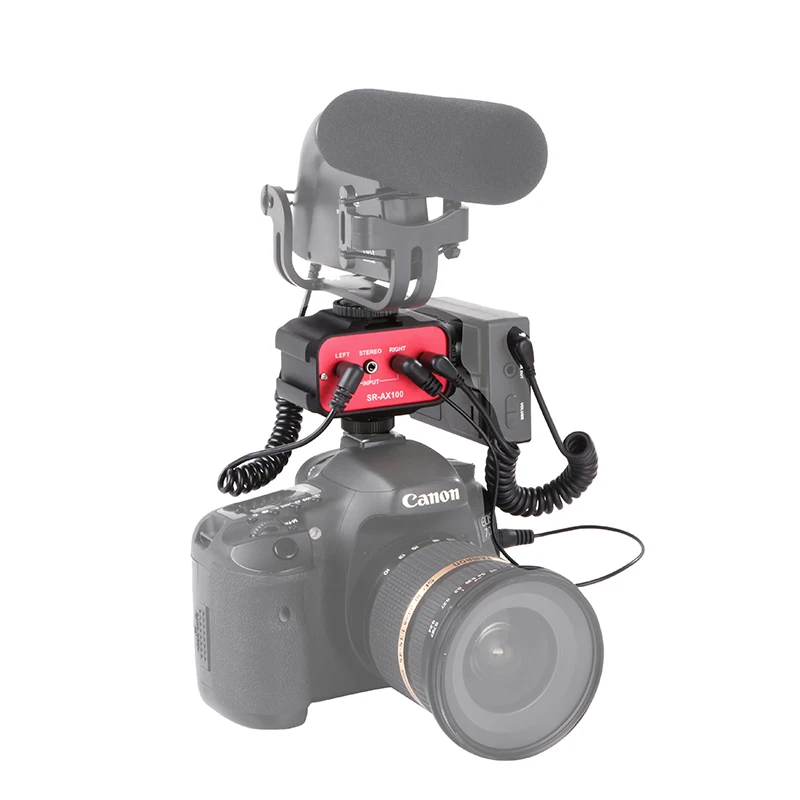 Misturador de Áudio Hub para Câmeras Saramonic Microfone Sapata Fria Montagem Dslr Filmadoras Sr-ax100 & - Image 3