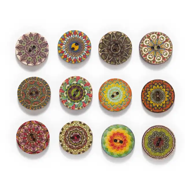 50pcs Christmas Wood Patch for Sewing Scrapbooking Clothing Crafts Handwork 25mm
