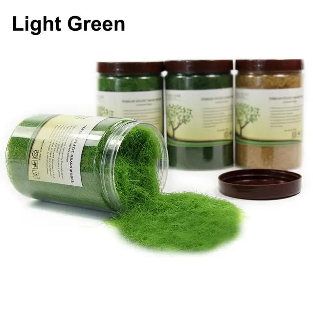 1 X 300ML 35g 12mm Static Grass Powder Turf Flock Lawn Nylon Green Yellow