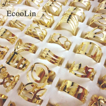 

20Pcs Vintage Adjustable Golden Color Ring Lots Gypsy Mix Style Tattoo Finger Rings For Women Jewelry BK129