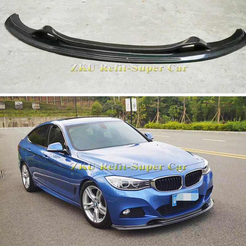 

3D Style Carbon Fiber Front Bumper Lip Spoiler For BMW 3 Series GT F34 M-tech M Sport Package 2014-2018