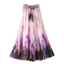 Шифоновая Женская юбка 90 см длинная богемная Mujer Tutu Harajuku Повседневная летняя Юбка Saia пляжная женская одежда винтажная модная одежда