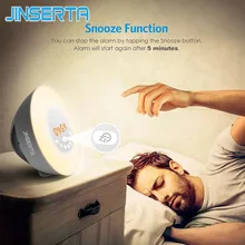 JINSERTA новейший светодиодный цифровой радио с красочной подсветкой Будильник FM радио Электронные Домашние настольные часы радио