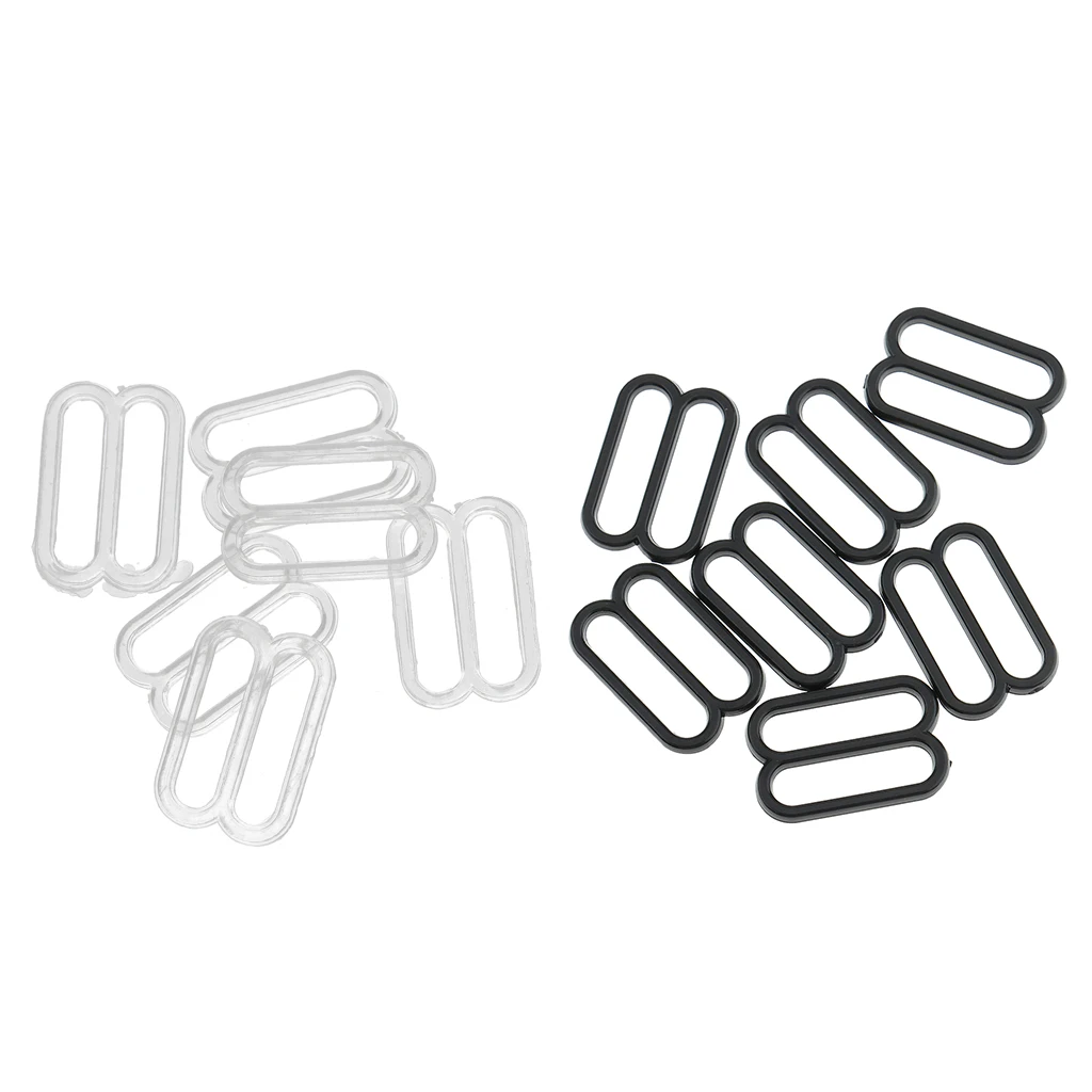 

100pcs Plastic Lingerie Bra Strap Sliders Adjuster Hook for Corset Garter Bikini